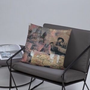 Abstract Art Pillow - "The Letter"