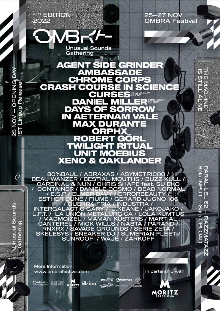 Ombra 2022, Poster, music festival, barcelona, Chris Shape and Su Eko