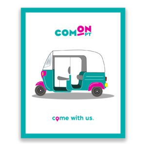 tuk tuk, green, white, pink