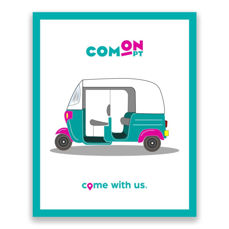 tuk tuk, green, white, pink