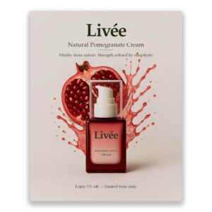 Livée Natural Pomegranate Cream, Vitality from nature. Strength refined by simplicity.
